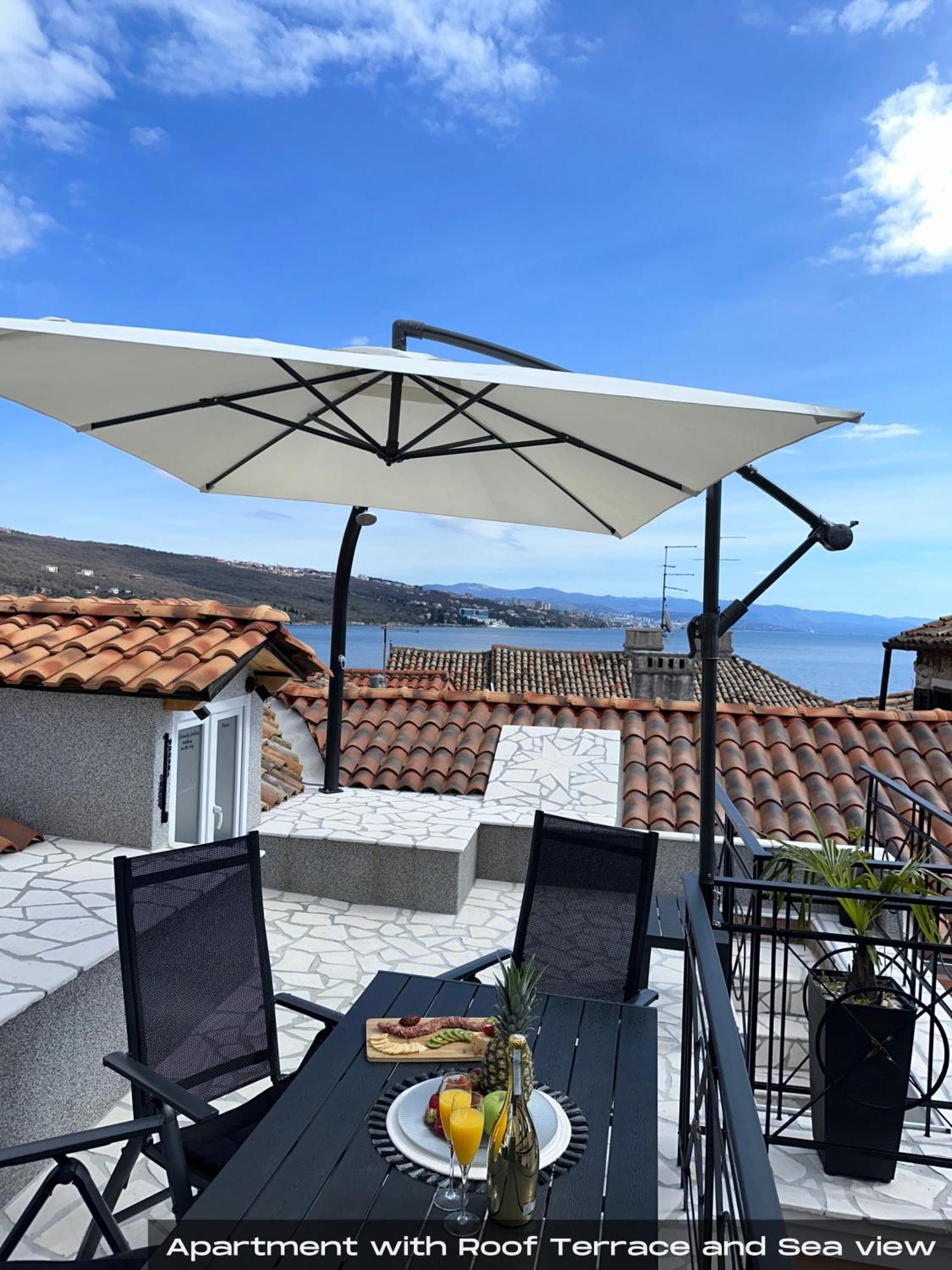 Volos With Roof Terrace, Sea View, Free Private Parking * Opatija